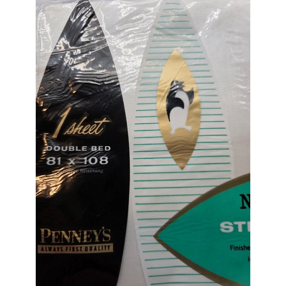 Penney's Nation-Wide Muslin Flat Sheet White Vintage New Old Stock 81 x 108
